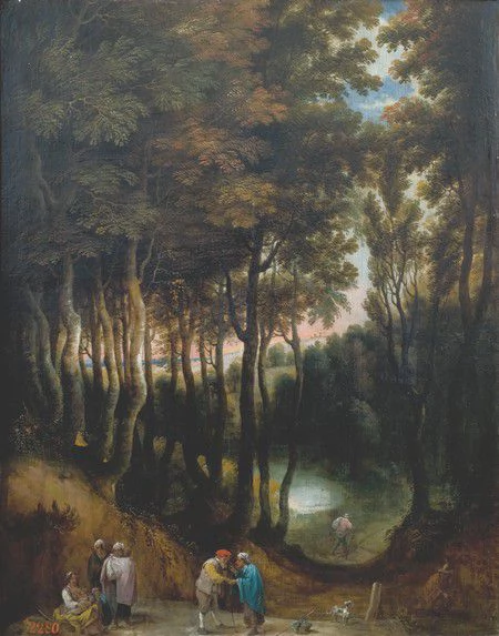 Л. ван Юден, Д. Тенирс Младший. Лес на берегу пруда. Около 1640