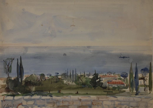 А.А. Лабас. Поселок на берегу. 1939