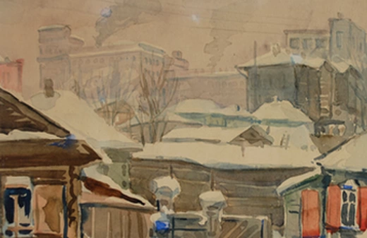 Зимний городской пейзаж. 1938
