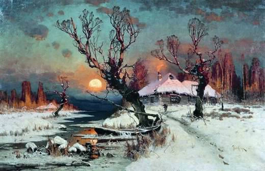 Закат солнца зимой. 1891