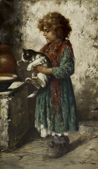 Девочка с кошкой