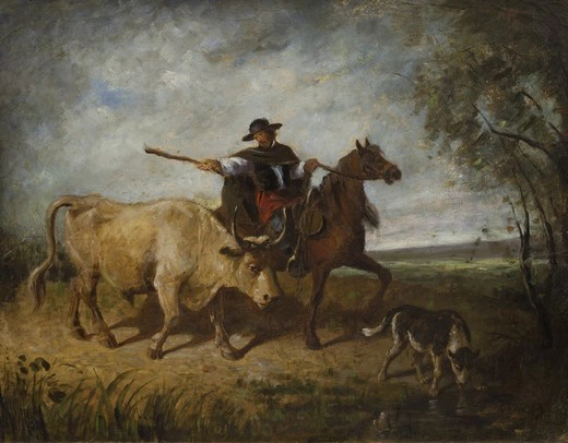 Всадник с быком. 1850-е